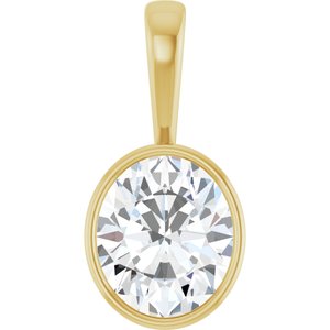 14K Yellow Gold 13x11 mm Oval Charm/Pendant Mounting