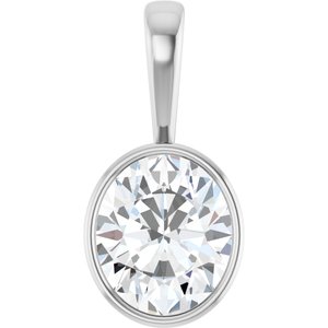 18K X1 White Gold 13x11 mm Oval Charm/Pendant Mounting