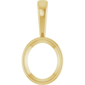 10K Yellow Gold 13x11 mm Oval Charm/Pendant Mounting – image 2