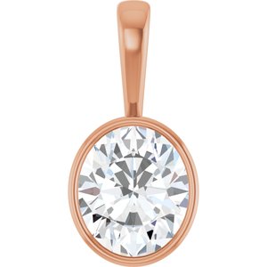 10K Rose Gold 13x11 mm Oval Charm/Pendant Mounting