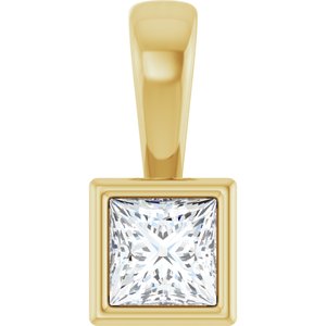 10K Yellow Gold 3.5x3.5 mm Square Charm/Pendant Mounting
