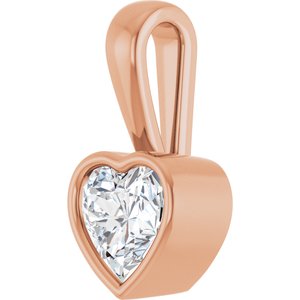 10K Rose Gold 6.5x6.5 mm Heart Charm/Pendant Mounting – image 3