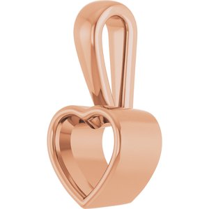 14K Rose Gold 6.5x6.5 mm Heart Charm/Pendant Mounting – image 4