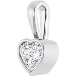 Sterling Silver 6.5x6.5 mm Heart Charm/Pendant Mounting – image 3