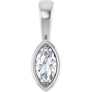 Sterling Silver 6x3 mm Marquise Charm/Pendant Mounting