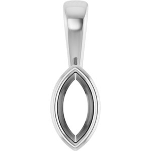 Platinum 6x3 mm Marquise Charm/Pendant Mounting – image 2