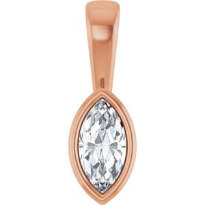 14K Rose Gold 6x3 mm Marquise Charm/Pendant Mounting