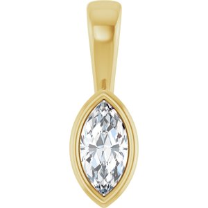 10K Yellow Gold 6x3 mm Marquise Charm/Pendant Mounting
