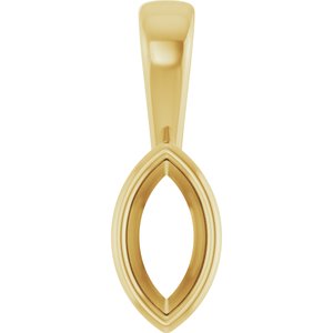 14K Yellow Gold 6x3 mm Marquise Charm/Pendant Mounting – image 2