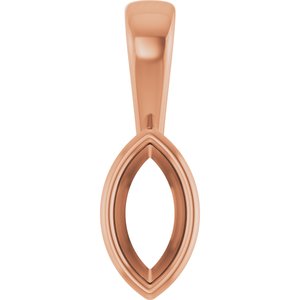 14K Rose Gold 6x3 mm Marquise Charm/Pendant Mounting – image 2