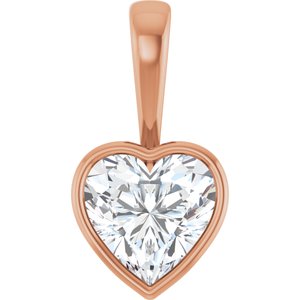 10K Rose Gold 10x10 mm Heart Charm/Pendant Mounting