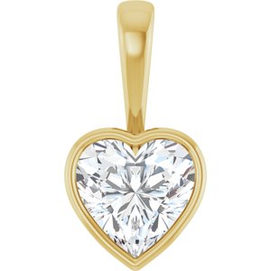 18K Yellow Gold 10x10 mm Heart Charm/Pendant Mounting