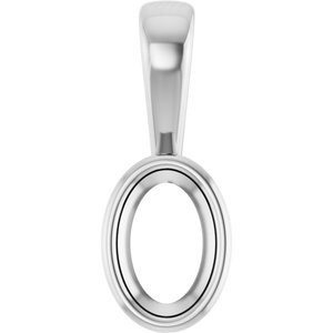 10K X1 White Gold 6x4 mm Oval Charm/Pendant Mounting – image 2