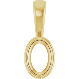 18K Yellow Gold 6x4 mm Oval Charm/Pendant Mounting – image 2