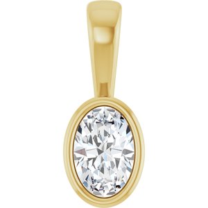 18K Yellow Gold 6x4 mm Oval Charm/Pendant Mounting