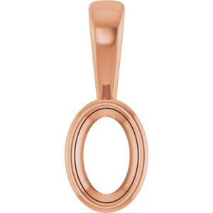 18K Rose Gold 6x4 mm Oval Charm/Pendant Mounting – image 2