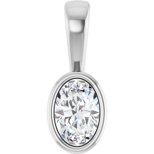 18K White Gold 6x4 mm Oval Charm/Pendant Mounting