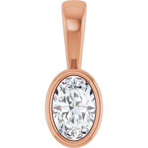 10K Rose Gold 6x4 mm Oval Charm/Pendant Mounting