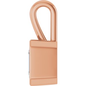 14K Rose Gold 6x4 mm Emerald Charm/Pendant Mounting – image 5
