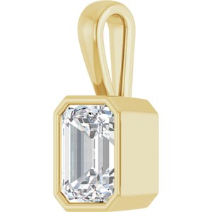10K Yellow Gold 8.5x6.5 mm Emerald Charm/Pendant Mounting – image 3
