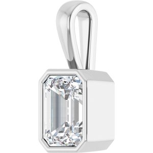 Sterling Silver 8.5x6.5 mm Emerald Charm/Pendant Mounting – image 3