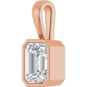 10K Rose Gold 8.5x6.5 mm Emerald Charm/Pendant Mounting – image 3