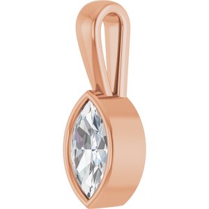 18K Rose Gold 8.5x4.5 mm Marquise Charm/Pendant Mounting – image 3