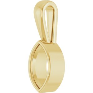 10K Yellow Gold 8.5x4.5 mm Marquise Charm/Pendant Mounting – image 4