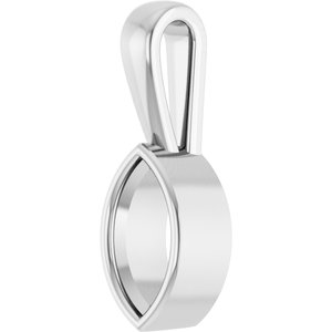 14K X1 White Gold 8.5x4.5 mm Marquise Charm/Pendant Mounting – image 4