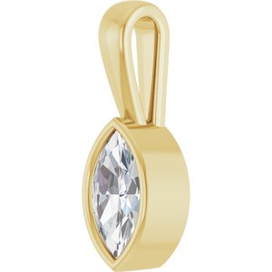 14K Yellow Gold 8.5x4.5 mm Marquise Charm/Pendant Mounting – image 3