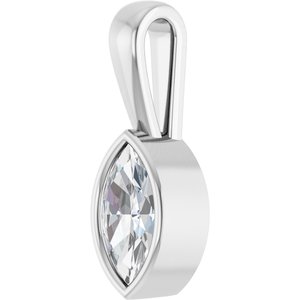 10K White Gold 8.5x4.5 mm Marquise Charm/Pendant Mounting – image 3