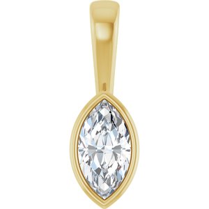 14K Yellow Gold 8.5x4.5 mm Marquise Charm/Pendant Mounting