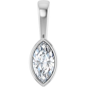 Platinum 8.5x4.5 mm Marquise Charm/Pendant Mounting
