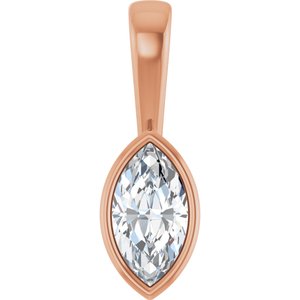 10K Rose Gold 8.5x4.5 mm Marquise Charm/Pendant Mounting