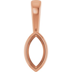 18K Rose Gold 8.5x4.5 mm Marquise Charm/Pendant Mounting – image 2