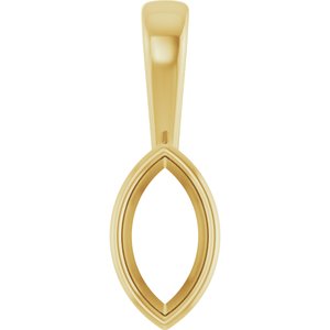 14K Yellow Gold 8.5x4.5 mm Marquise Charm/Pendant Mounting – image 2