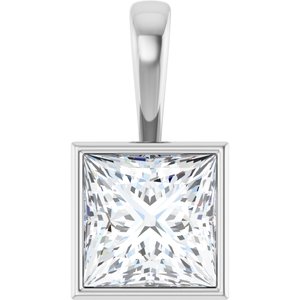 10K X1 White Gold 10x10 mm Square Charm/Pendant Mounting
