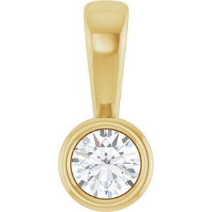 14K Yellow Gold 3.4 mm Round Charm/Pendant Mounting