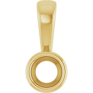 18K Yellow Gold 3.4 mm Round Charm/Pendant Mounting – image 2