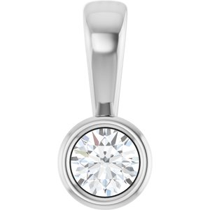 14K X1 White Gold 3.4 mm Round Charm/Pendant Mounting