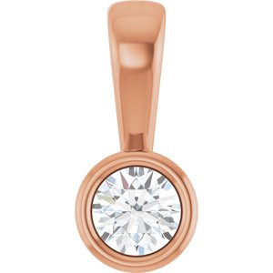 10K Rose Gold 3.4 mm Round Charm/Pendant Mounting