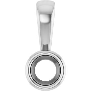10K White Gold 3.4 mm Round Charm/Pendant Mounting – image 2