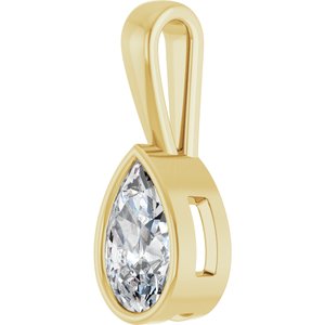 14K Yellow Gold 10x6 mm Pear Charm/Pendant Mounting – image 3