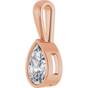 18K Rose Gold 10x6 mm Pear Charm/Pendant Mounting – image 3