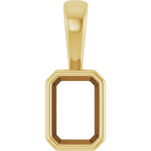 14K Yellow Gold 6.5x4.5 mm Emerald Charm/Pendant Mounting – image 2