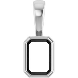 Sterling Silver 6.5x4.5 mm Emerald Charm/Pendant Mounting – image 2