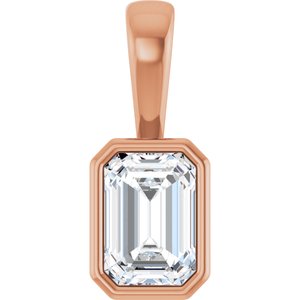 14K Rose Gold 6.5x4.5 mm Emerald Charm/Pendant Mounting
