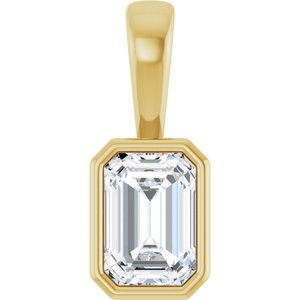 10K Yellow Gold 6.5x4.5 mm Emerald Charm/Pendant Mounting