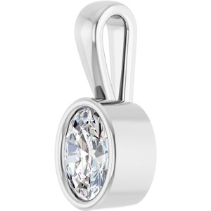 10K X1 White Gold 6.5x4.5 mm Oval Charm/Pendant Mounting – image 3