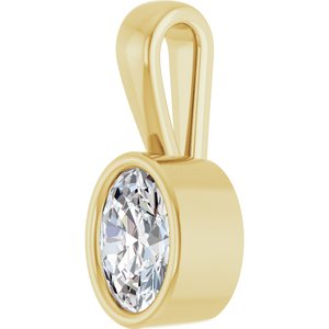 18K Yellow Gold 6.5x4.5 mm Oval Charm/Pendant Mounting – image 3